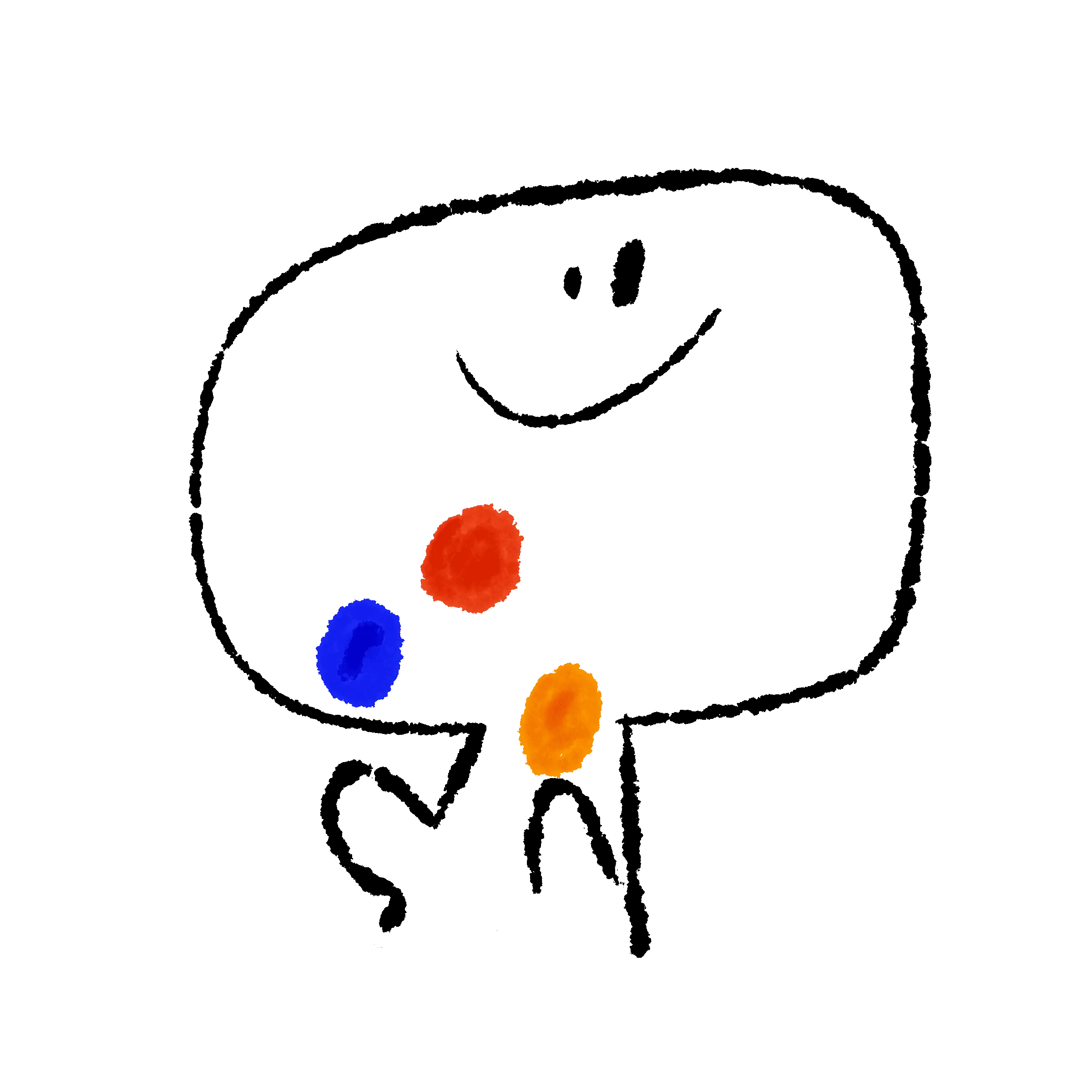 Momotaro mascot juggling colors